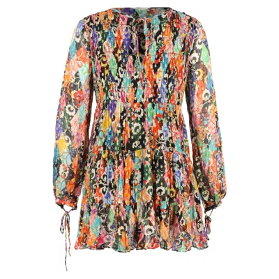 Rixo London Printed Mini Tiered Doll Dress In Multicolor Viscose