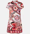 Rixo London Printed Silk Minidress In Red