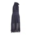 Rixo London Rixo Abi Polka Dot Printed Fitted Waist Midi Dress In Navy