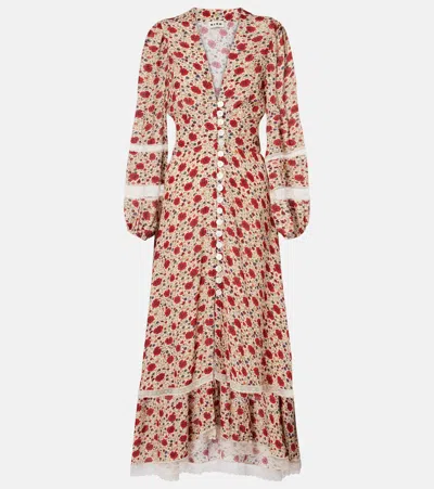 Rixo London Raven Floral Midi Dress In Multi