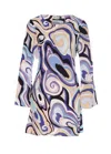 Rixo London Knee Length Abstract Pattern Printed Dress