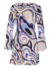 Rixo London Knee Length Abstract Pattern Printed Dress In Multi