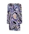 Rixo London Rixo Ridley Printed Long Sleeved Mini Dress In Blue