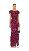Rixo London Knee Length Vintage Rose Dress With Floral Print