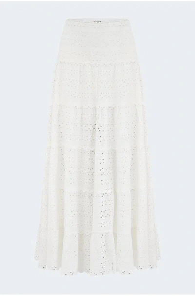 Rixo London Ripeka Skirt In Ivory In White