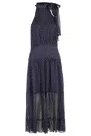 Rixo London Rixo Abi Polka Dot Printed Fitted Waist Midi Dress In Black