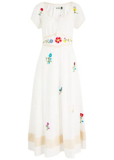 Rixo London Rixo Alani Ombre Floral-embroidered Cotton Maxi Dress