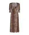 Rixo London Rixo All-over Leopard Printed Midi Dress In Brown