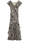 Shop Rixo London Rixo Womens Amelle Printed Silk-chiffon Maxi Dress Black & White Uk14/l In Black And White