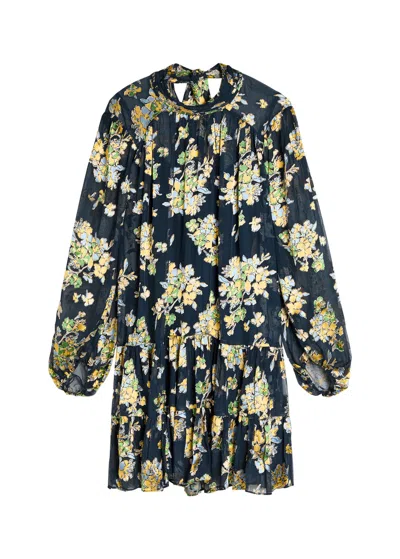 Rixo London Rixo Anaya Floral Chiffon Mini Dress In Multi