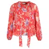 Rixo London Rixo Azra Blouse In Red Viscose In Red