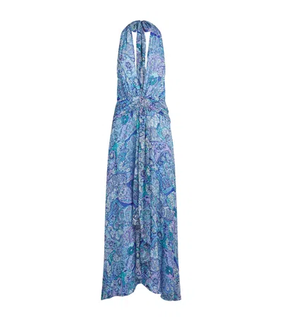Rixo London Rixo Chiffon Alaina Maxi Dress In Blue
