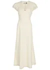 Rixo London Rixo Clarice Lace-embellished Linen-blend Maxi Dress In White