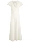 Rixo London Rixo Clarice Lace-trimmed Woven Midi Dress In Cream