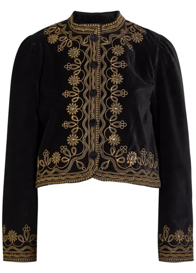 Rixo London Rixo Denver Embroidered Velvet Jacket In Multi