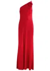 Rixo London Rixo Doutzen One-shoulder Satin Maxi Dress In Red