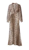 Rixo London Silk Emory Maxi Dress In Antelope Spot Black