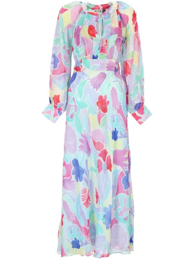 Rixo London Aero Floral Midi Dress In Multi