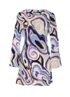 Rixo London Knee Length Abstract Pattern Printed Dress In Multi