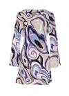 Rixo London Knee Length Abstract Pattern Printed Dress In Multi