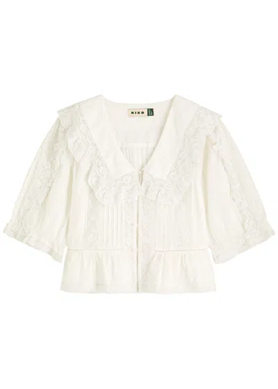 Rixo London Rixo Ellery Lace-panelled Cotton Blouse