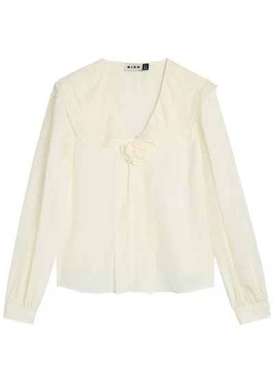 Rixo London Rixo Emelin Floral-appliquéd Silk Blouse In Multi
