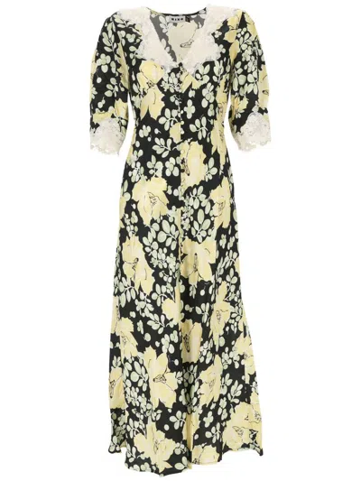 Rixo London Rixo Floral Printed Lace Detailed Dress In Multi