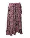 Rixo London Rixo Houndstooth Pleated Maxi Skirt In Red Print Silk In Pink