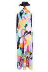 Rixo London Womens Rixo Hayley Halterneck Silk Maxi Dress In Multicoloured