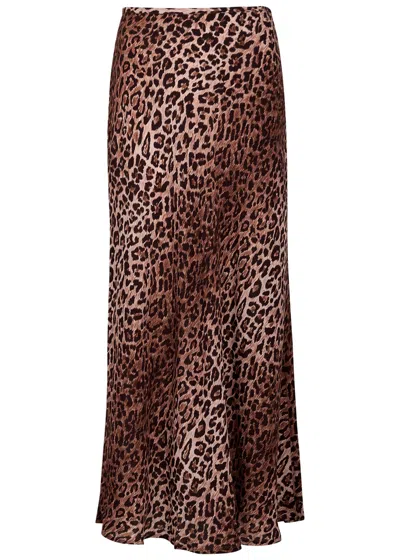 RIXO LONDON RIXO KELLY LEOPARD-PRINT MIDI SKIRT