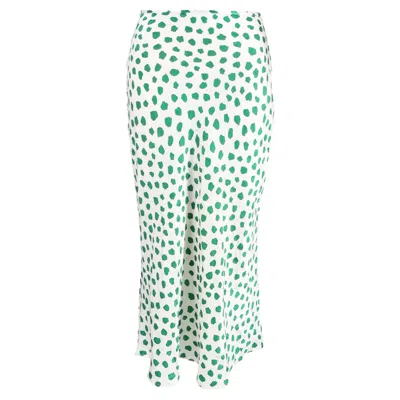 Rixo London Rixo Kelly Midi Skirt In Green Silk