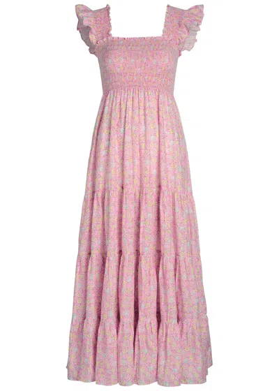 Rixo London Rixo Kendall Floral-print Cotton Midi Dress In Pink