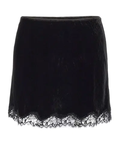 Rixo London Rixo Kornelia Velvet Mini Skirt In Black