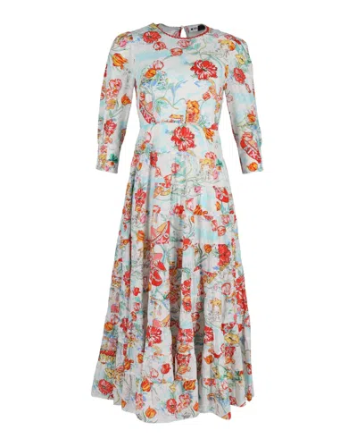 Rixo London Rixo Kristen Tiered Ric Rac-trimmed Maxi Dress In Floral Print Cotton In Multi