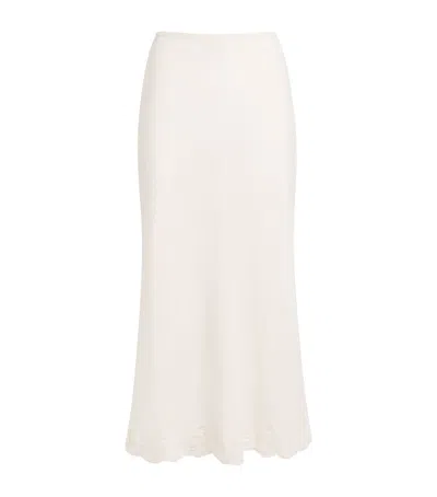 Rixo London Rixo Linen-blend Crystal Midi Skirt In Animal Print
