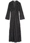 Rixo London Rixo Lynne Polka Dot Woven Midi Dress In Black