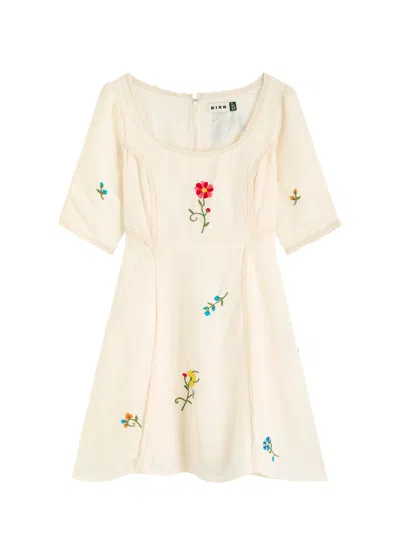 Rixo London Rixo Marne Floral-embroidered Woven Mini Dress