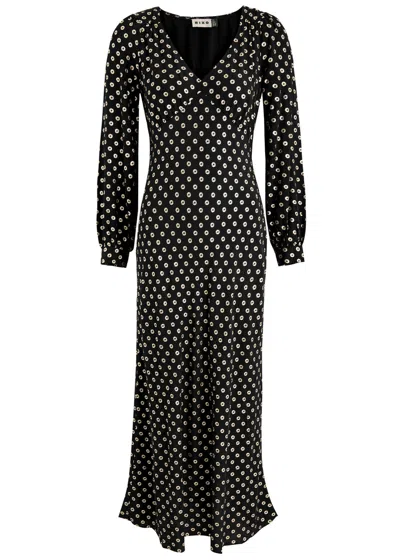 Rixo London Rixo Mavis Foil-print Maxi Dress In Black