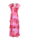 Rixo London Rixo Meena Patterned Silk-chiffon Midi Dress In Pink