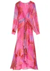 Rixo London Rixo Meera Patterned Silk-chiffon Midi Dress In Pink