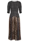 Rixo London Womens Meg Leopard Polka Dot Woven Midi Dress In Leopard