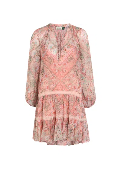 Rixo London Rixo Miyah Patterned Georgette Mini Dress In Purple
