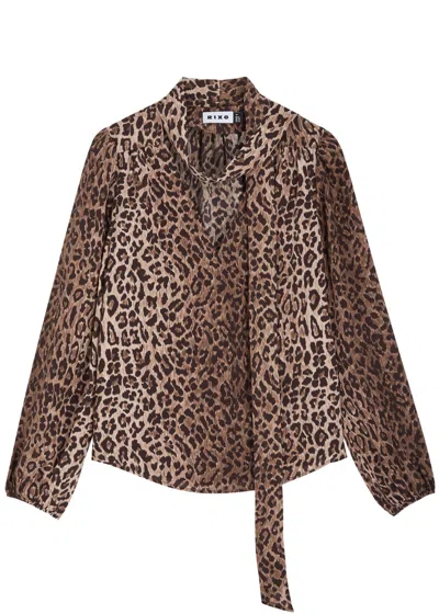 Rixo London Rixo Moss Leopard-print Silk Blouse