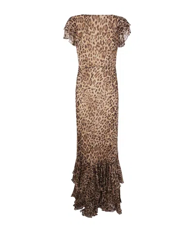 Rixo London Rixo Ordinia Gown In Brown