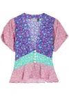 Rixo London Rixo Reine Shell Pansy Chiffon Blouse