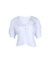 Rixo London Rixo Rihanna Lace-trimmed Blouse In White Cotton In White