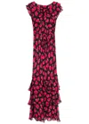 Rixo London Knee Length Vintage Rose Dress With Floral Print
