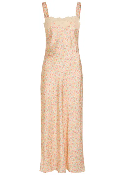Rixo London Womens Katie Floral Cream Rosamarie Woven Midi Dress In Multi