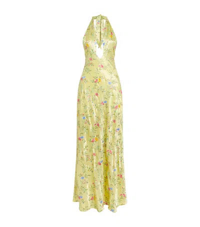 Rixo London Rixo Satin Floral Dune Maxi Dress In Multi