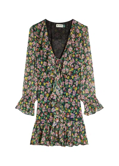 Rixo London Shalyn Ruffled Floral-print Mini Dress In Multi
